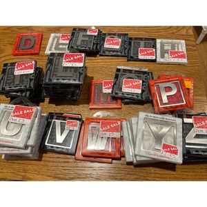 Big Lot Helvetica Clip On Metal Letter Bookmark by IF All RETIRED. Lot Of +50!